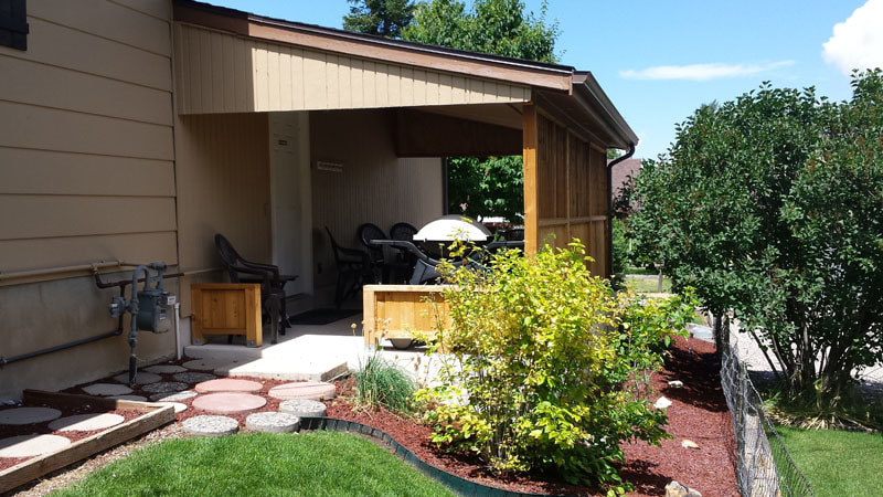 Vacation rental with covered patio in the back